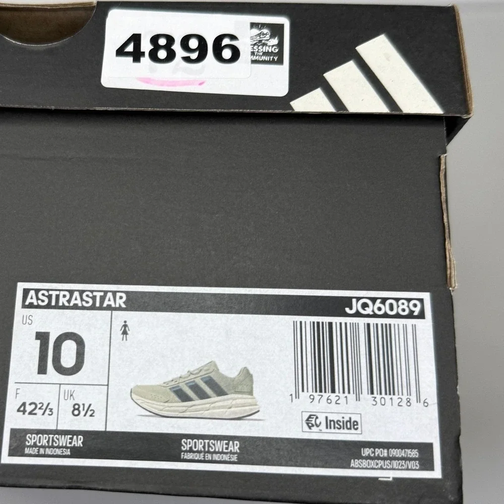 Adidas Astrastar Womens Running Shoes Grey Cream JQ6089 Cloudfoam Comfort New 10